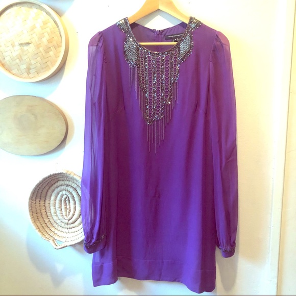 French Connection Dresses & Skirts - French Connection silk embellished mini dress